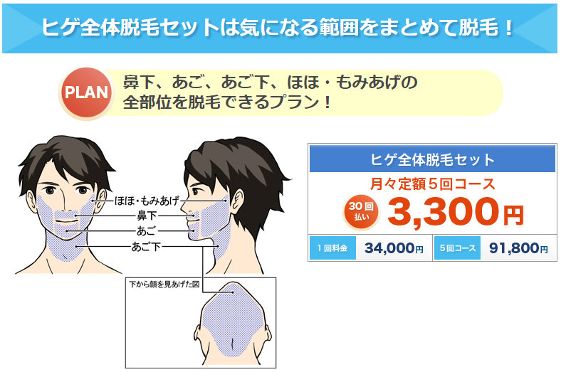 ヒゲ全体コース